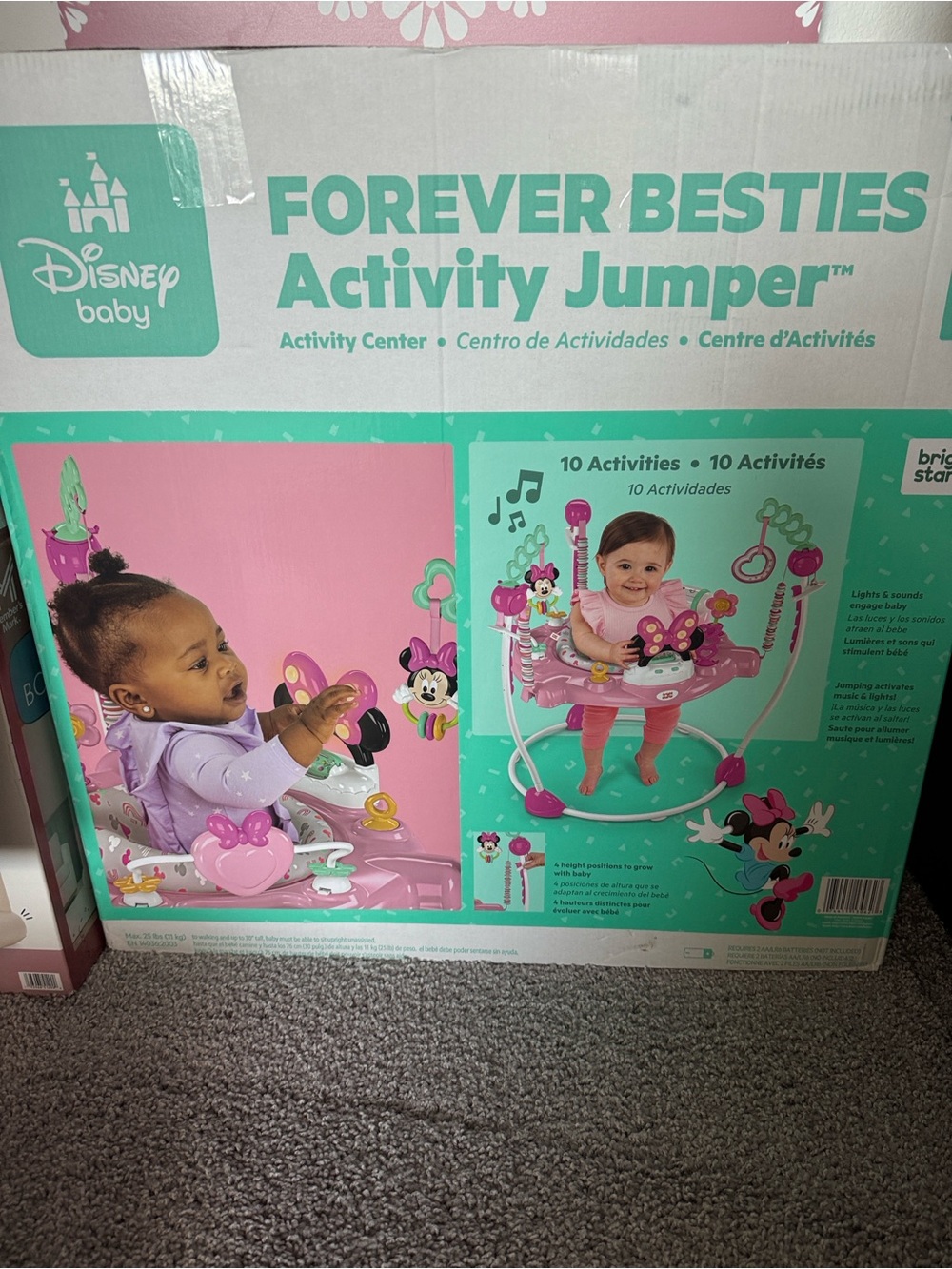 Disney Baby Forever Besties Activity Jumper - Pink and White